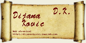 Dijana Ković vizit kartica